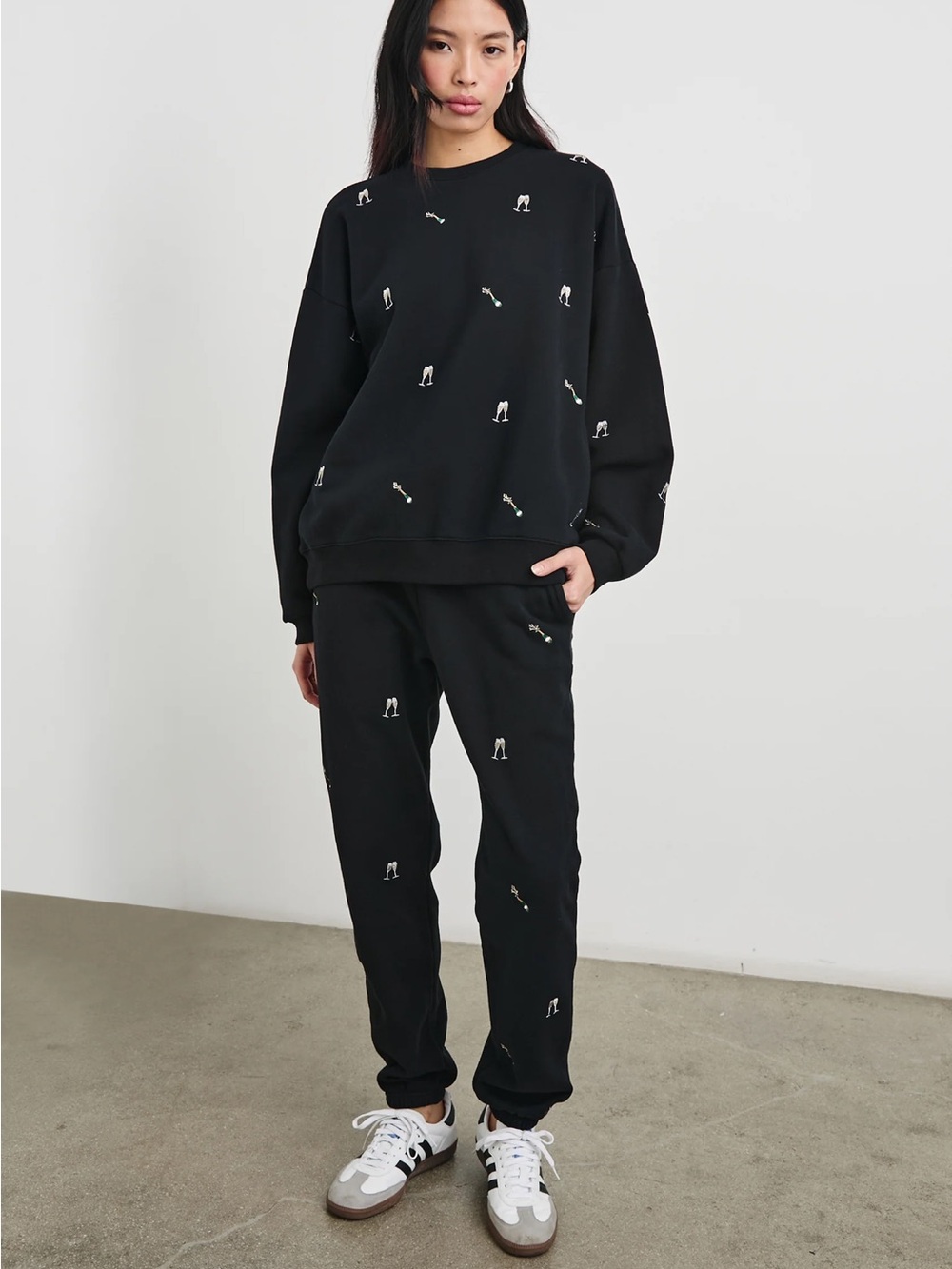 Rails Black Champagne Embroidered Set